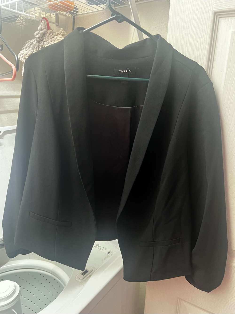 torrid Black Open-Front Blazer with Shawl Collar